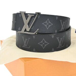 LOUIS VUITTON LV Initiales Belt 40mm 85/34 Monogram Eclipse Black M9043